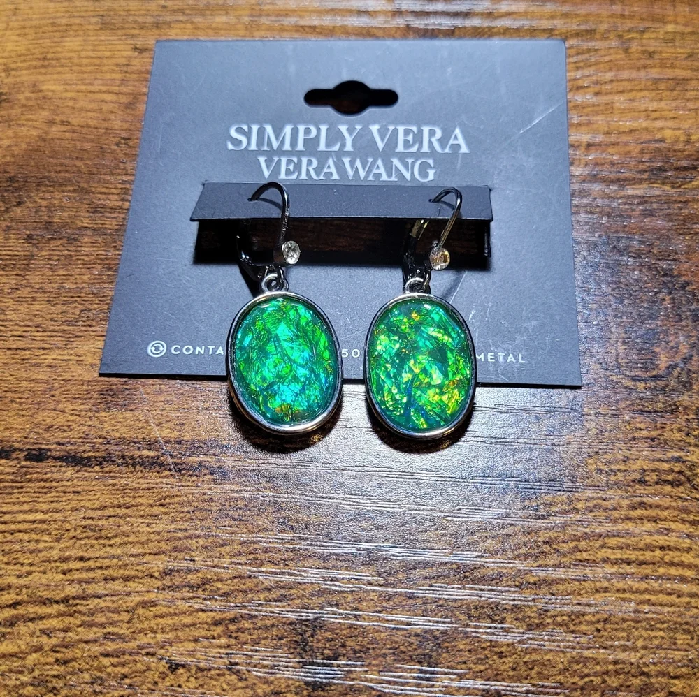 Simply Vera Vera Wang Iridescent Green Earrings